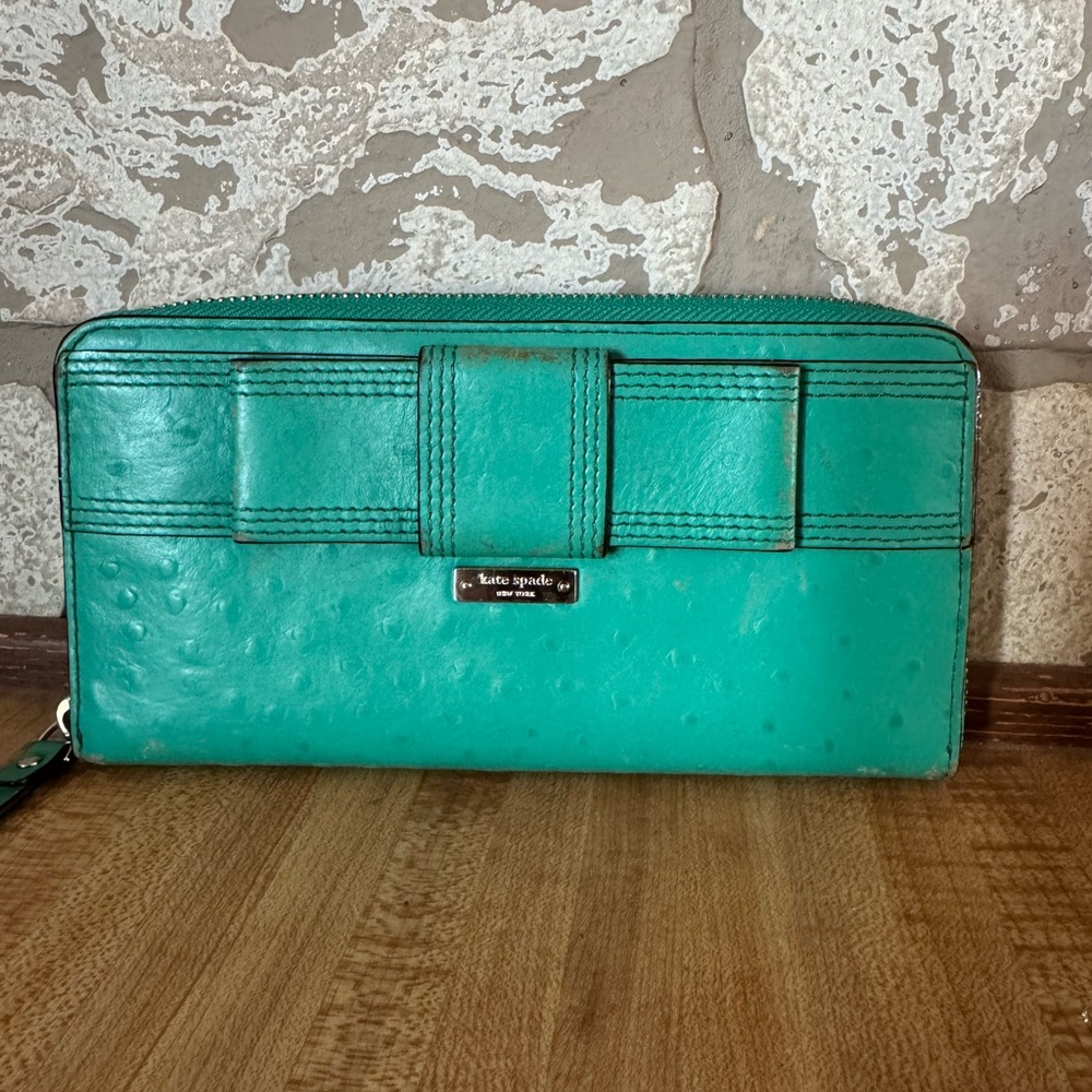 Kate Spade Teal Bow Wallet REHAB